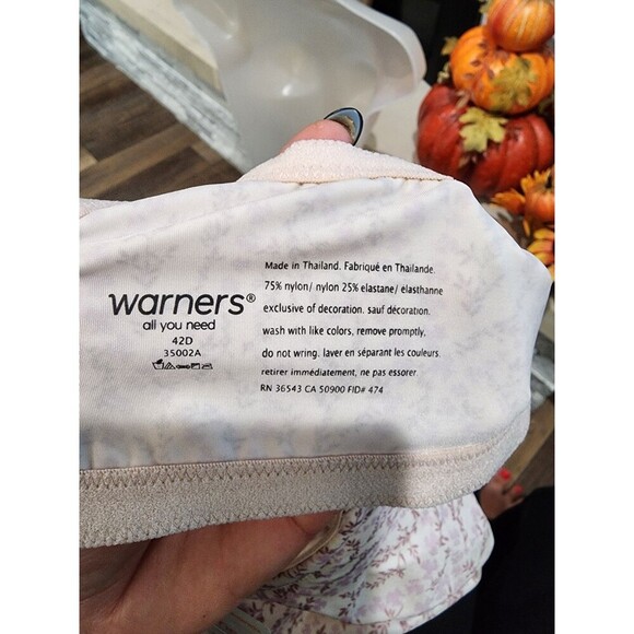 NWT Warners Signature Support Underwire Unlined Full Coverage Bra 35002A Sz 42D - Picture 6 of 8